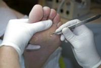 pedicure aan het werk